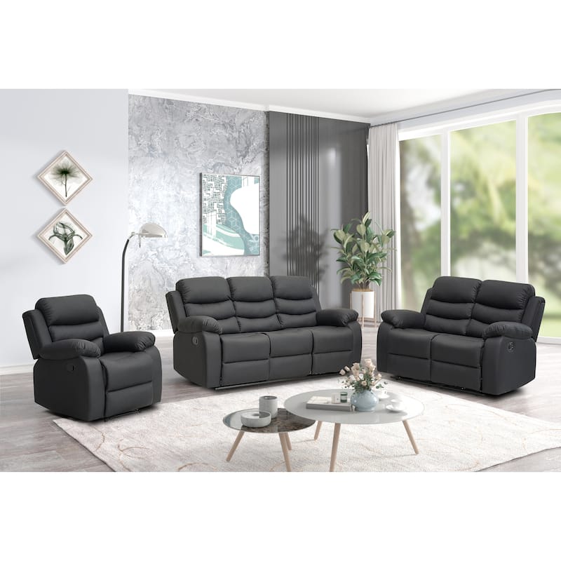 Selena Vinyl 3-Position Comfort Reclining Loveseat