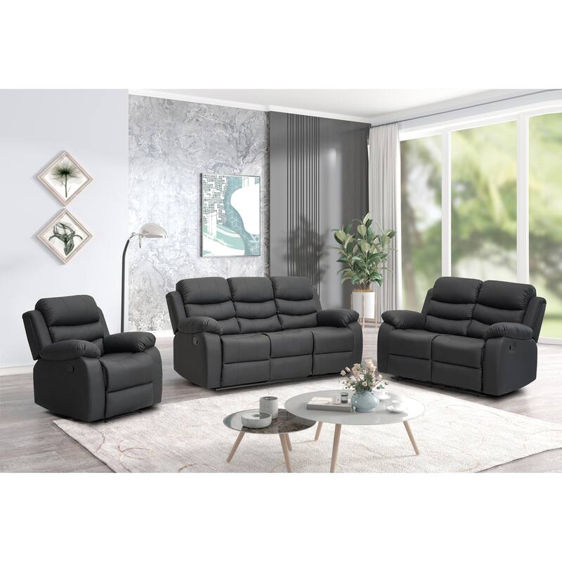Selena Vinyl 3-Position Comfort Reclining Sofa