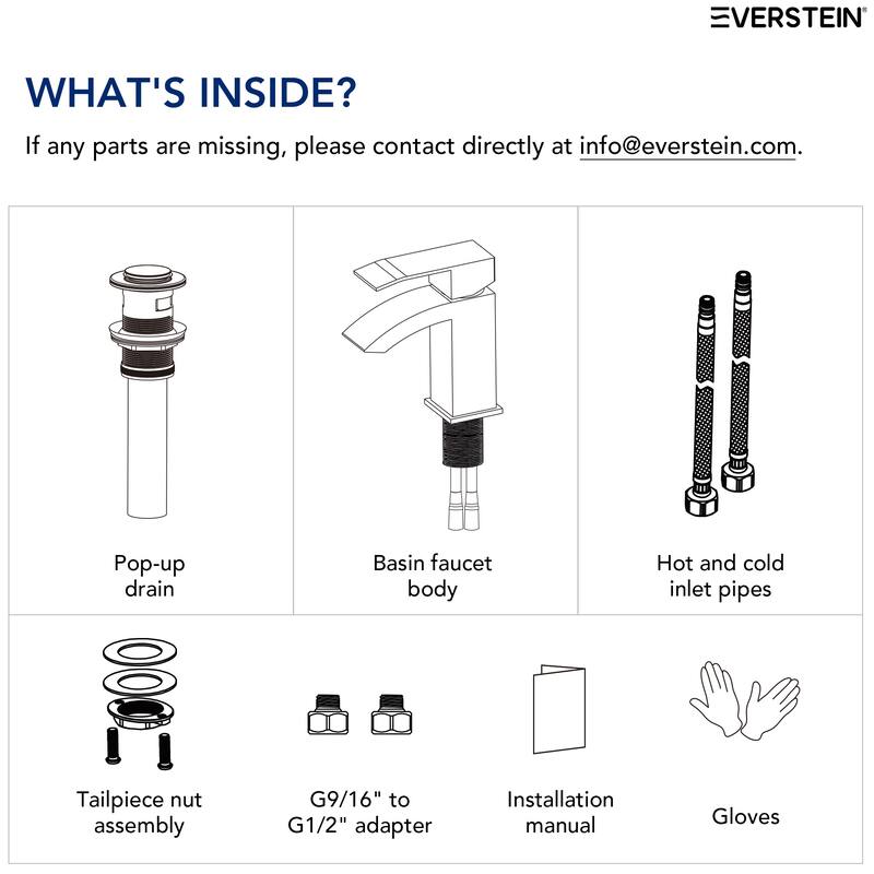 Single Handle Single Hole Waterfall Bathroom Faucet with Pop‑Up Drain