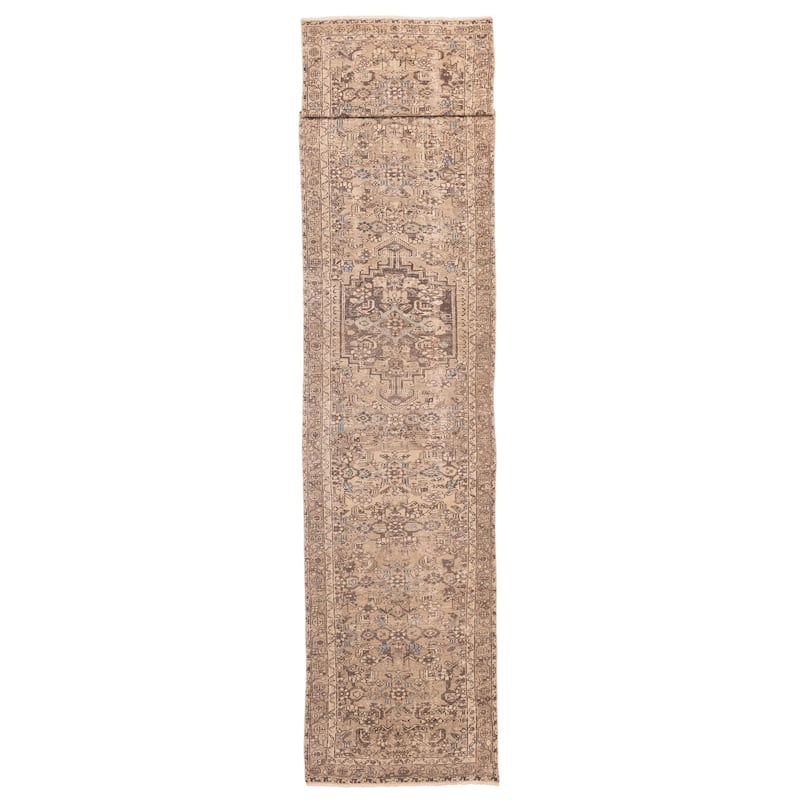 ECARPETGALLERY Hand-knotted Antalya Vintage Tan Wool Rug - 3'3 x 17'1