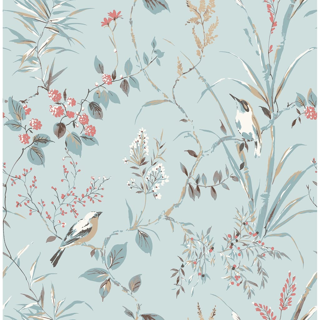 Fine Decor Mariko Light Blue Botanical Wallpaper