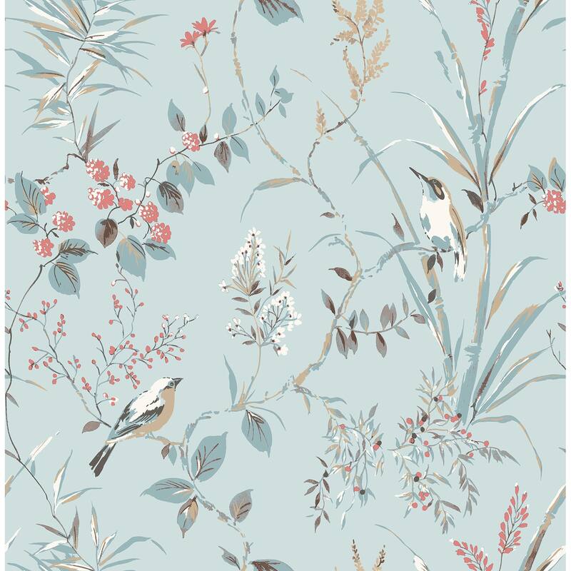Fine Decor Mariko Light Blue Botanical Wallpaper