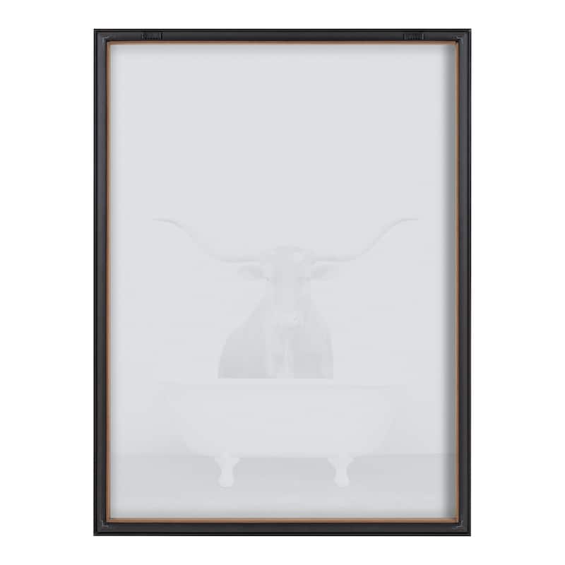 Kate and Laurel Blake Longhorn BW Printed Glass by Amy Peterson