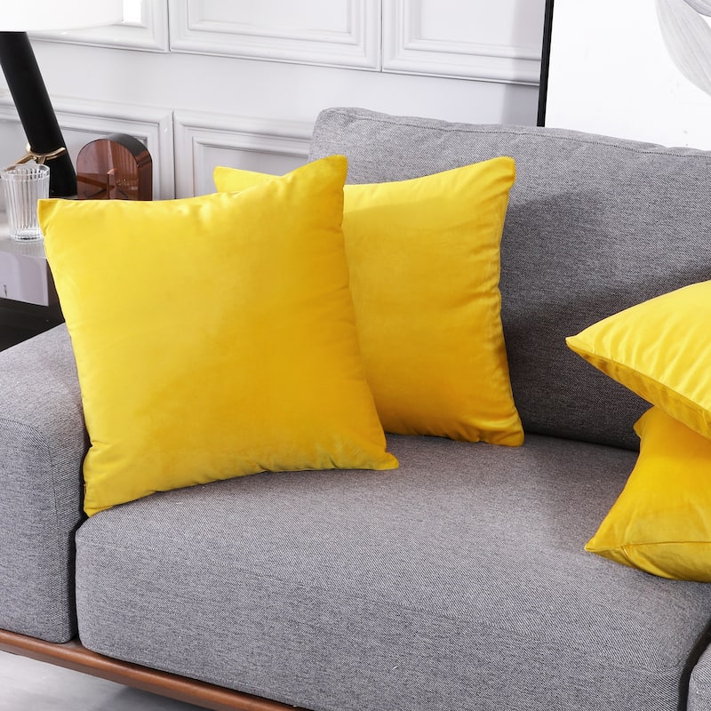 Deconovo Velvet Throw Pillow Covers 4 PCS (Cover Only)