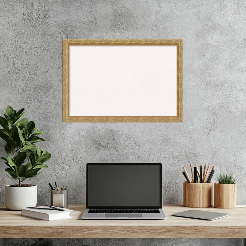 Mila Dark Gold Wood Framed Cork Board - Bulletin Board, Organization Board, Pin Board