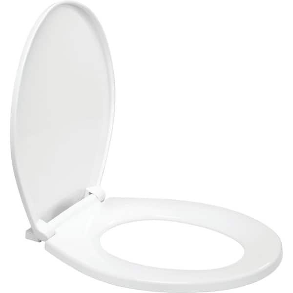 Centoco Round Closed Front White Plastic Toilet Seat with Slow Close