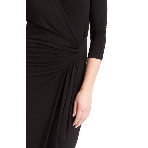 karen kane cascade faux wrap dress