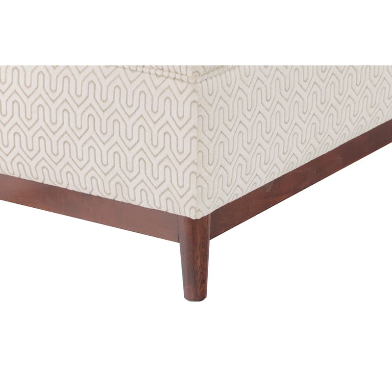 Brooke Transitional Wood Trim Tufted Storage Ottoman