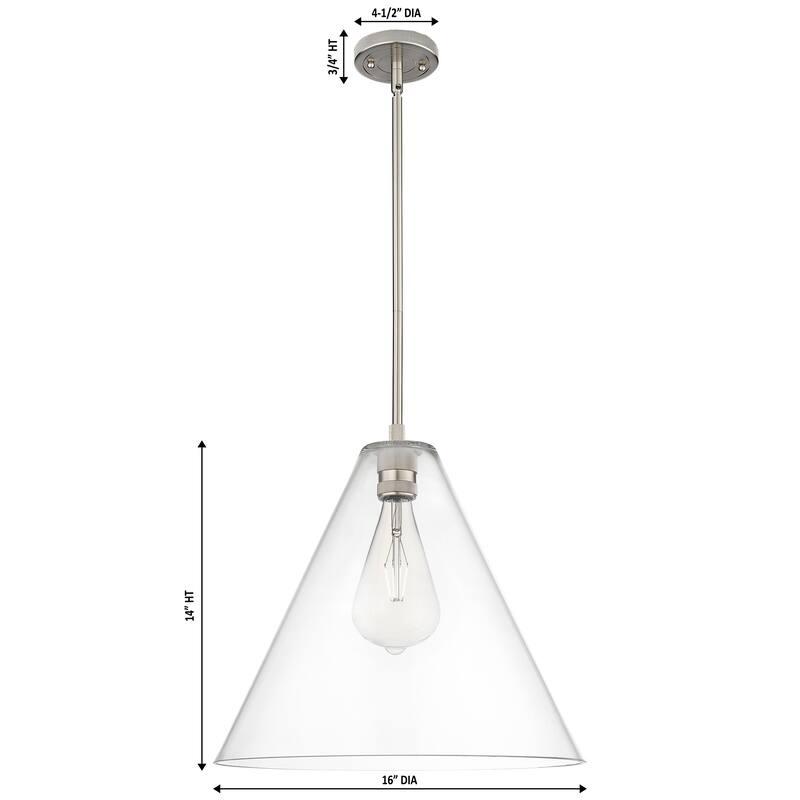 Innovations Lighting Downtown Urban - Crown Point - 1 Light 16" Berkshire Stem Hung Pendant