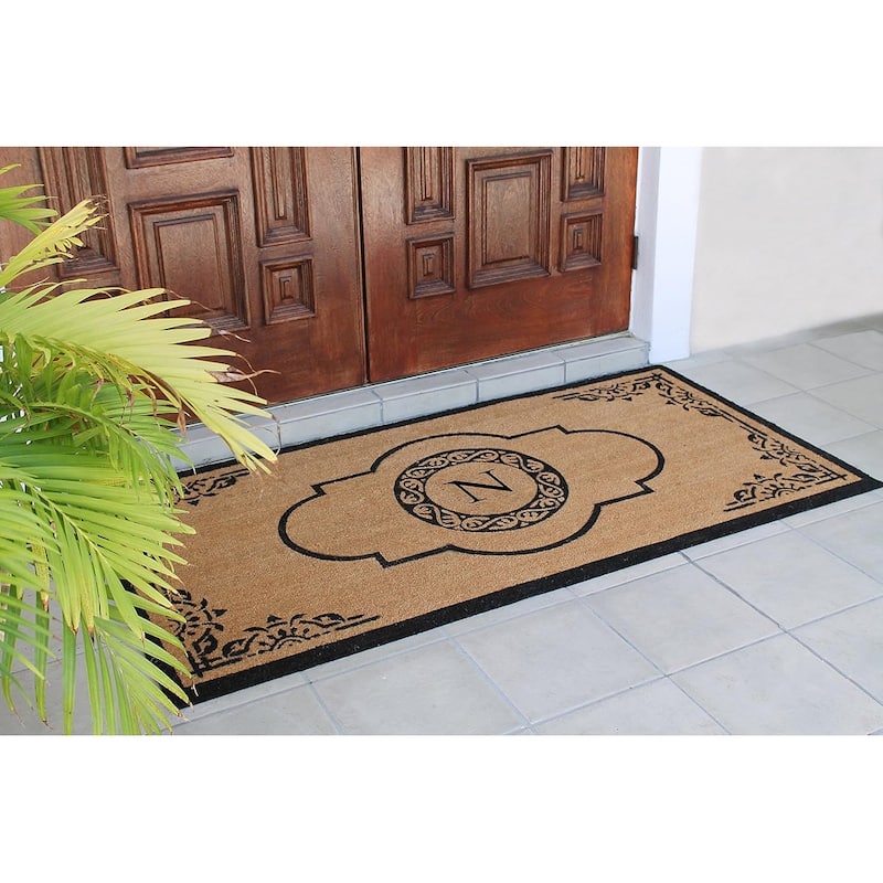 A1HC Natural Coir 36" X 72" Monogrammed Non Slip Welcome Floormats Entrance Coir Double Doormat Monogrammed