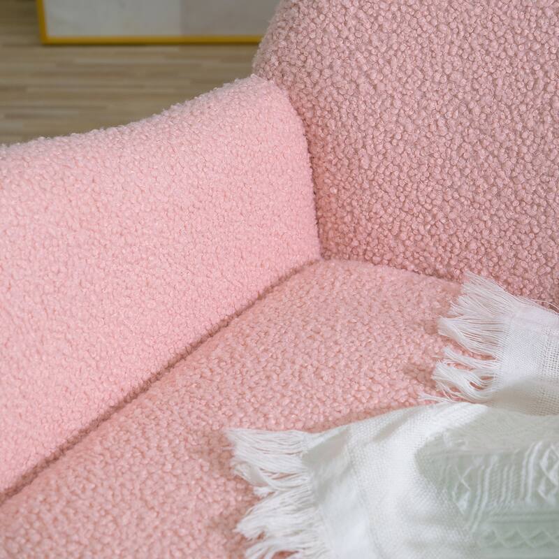 Polyester Glider Chair with Adjustable Headrest and Storage Pocket, Rubber Wood Base