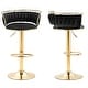 preview thumbnail 129 of 155, Velvet Upholstered Adjustable Bar Stool Swivel Counter Chair Set of 2