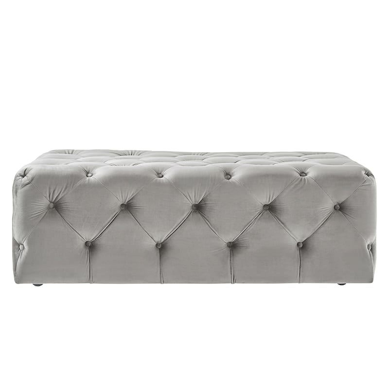 Knightsbridge Rectangular Tufted Ottoman with Casters by iNSPIRE Q Artisan