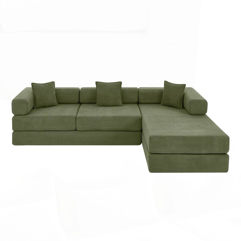 Modular Sectional Sofa with L-Shape Chaise, Boneless Cloud Couch with Deep Seat