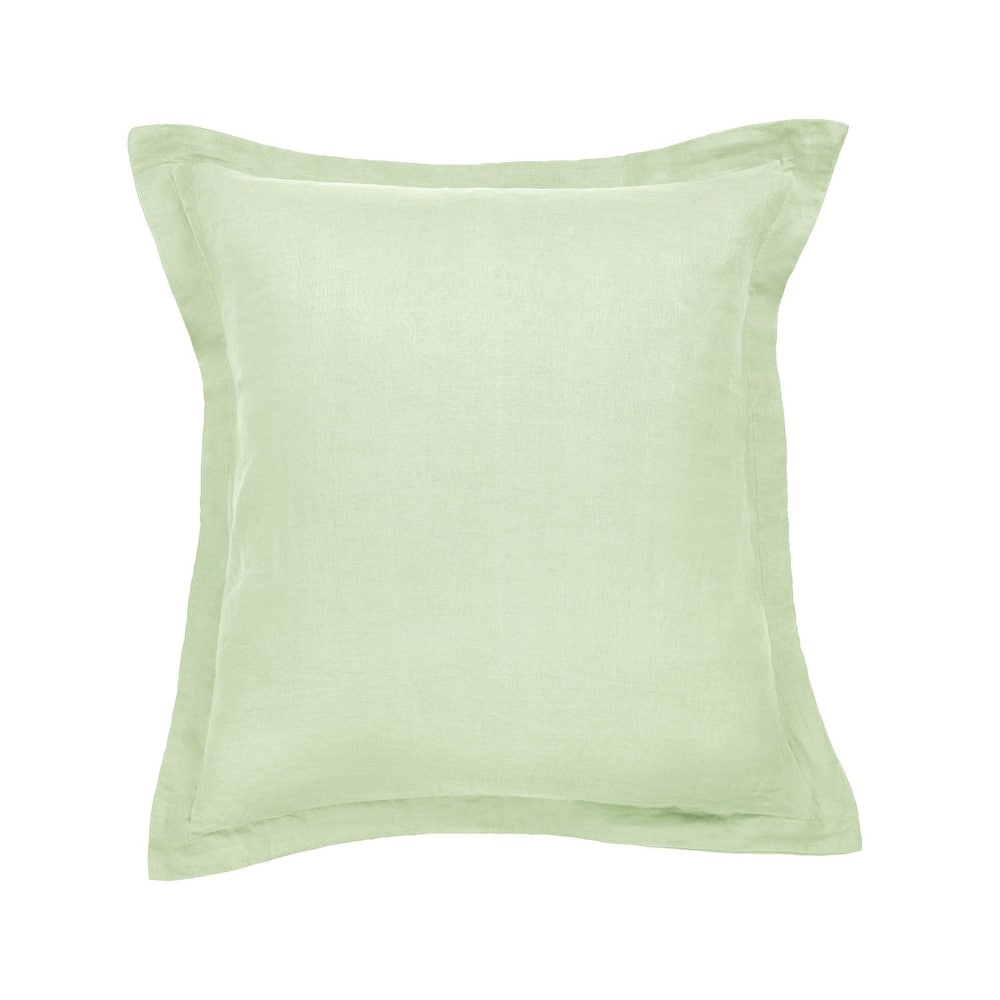 100% French Linen Flanged Euro Sham by BOKSER HOME