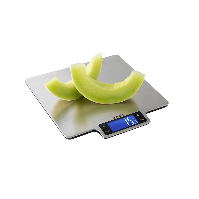 Taylor 22 lb Ultra-Precise Digital Stainless Steel Kitchen Scale, Silver