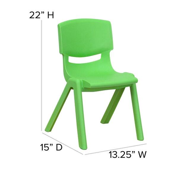 dimension image slide 2 of 4, 4 Pack Plastic Stack School Chair with 12" Seat Height - Kids Chair