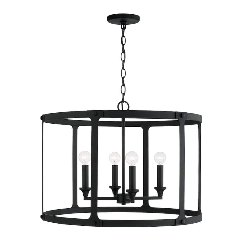 Brennen 4-light Black Iron Large Pendant