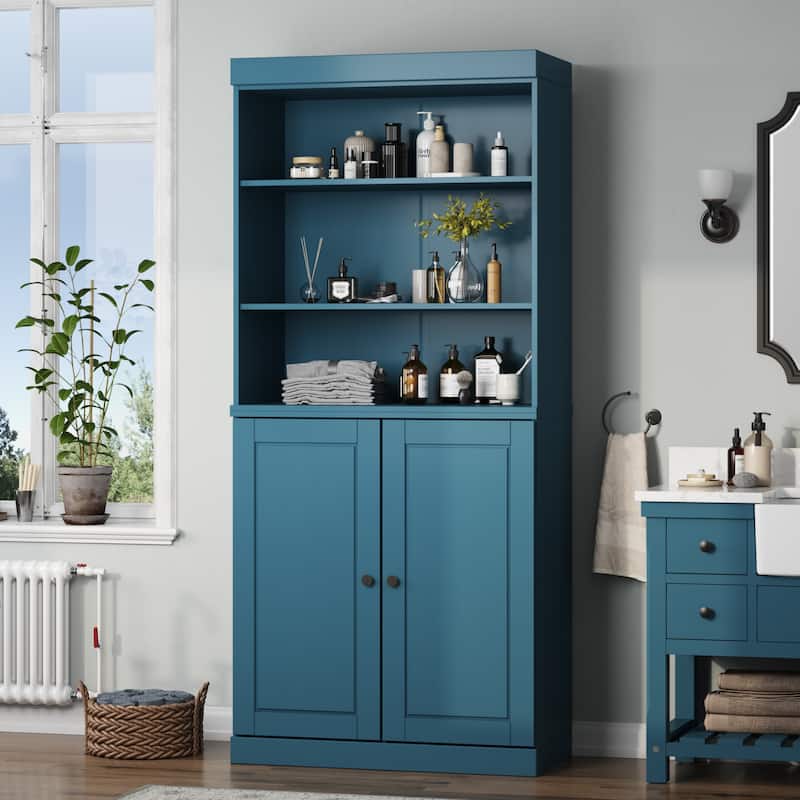 100% Solid Wood 32" Bathroom Cabinet with Optional Doors, 2-Drawers by Palace Imports