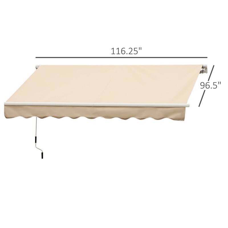 Outsunny 10x8-foot Manual Retractable Sunshade Shelter Awning