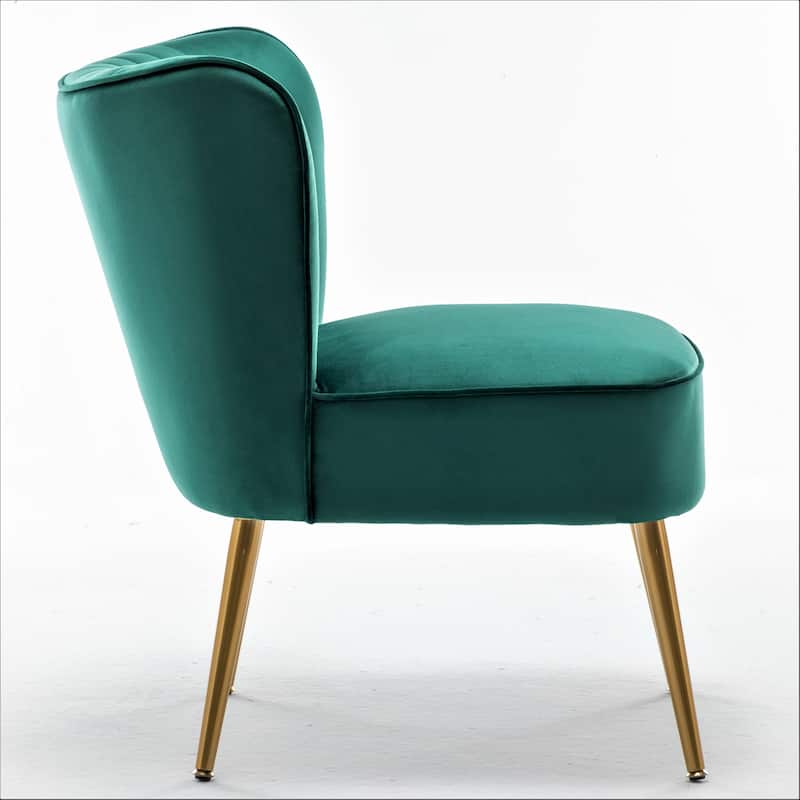 Sauter 23.2" Wide Mid-Century Modern Microfiber Accent Chair with Metal Leg