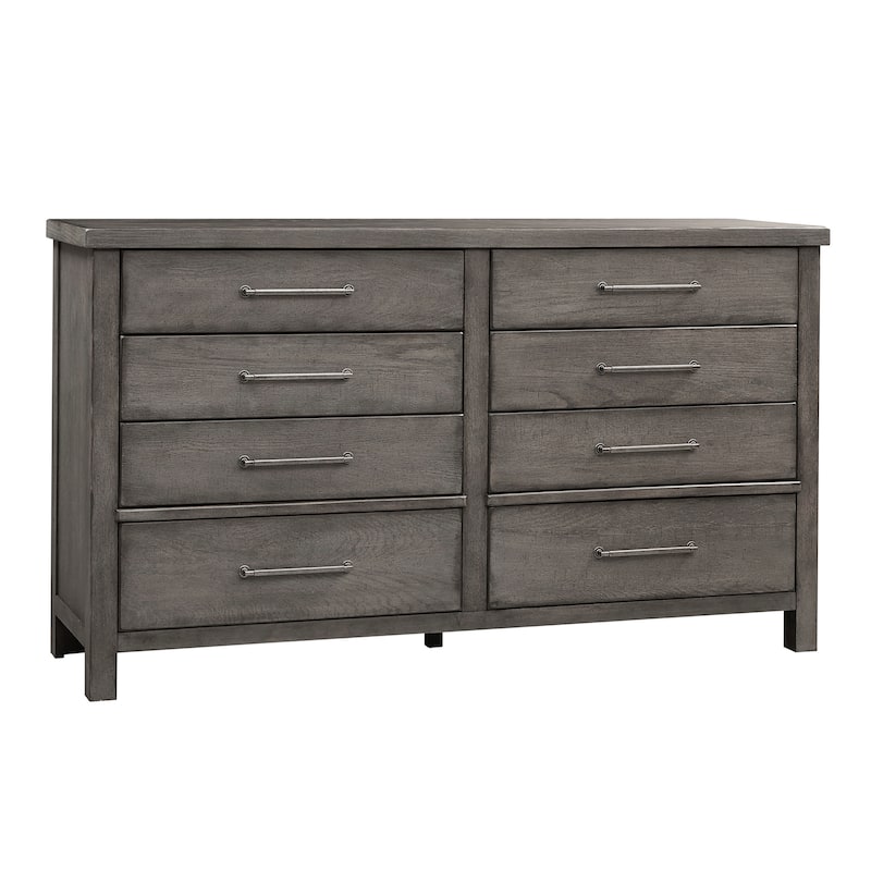 Modern Farmhouse Dusty Charcoal Distressed Dresser & Mirror