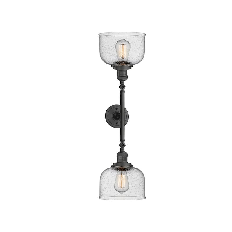 Innovations Lighting Large Bell 2 Light 23" Wide Bathroom Vanity Light - Oil Rubbed Bronze / Seedy