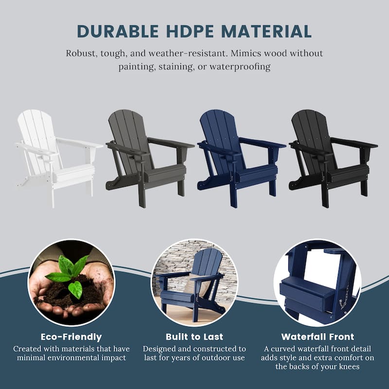 Polytrends Alvaro Outdoor Adirondack Chair with Cup Holder