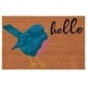 preview thumbnail 1 of 1, SAFAVIEH Handmade Doormat Turkan Hello Bird Coir Rug - 1'11" x 3' 1'11" x 3' - Natural - Rectangle
