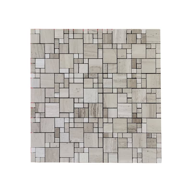 Carrara Marble Mosaic Decorative Backsplash Tile, 12"x 12"x 0.38"/pc