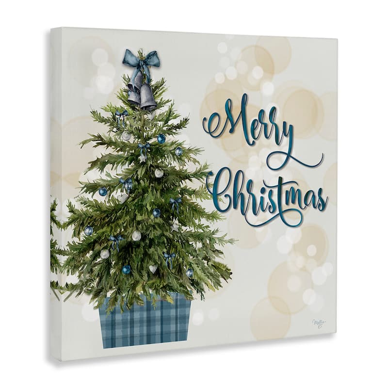 Stupell Christmas Tree in Plaid Stand Canvas Wall Art Design By Mollie B.