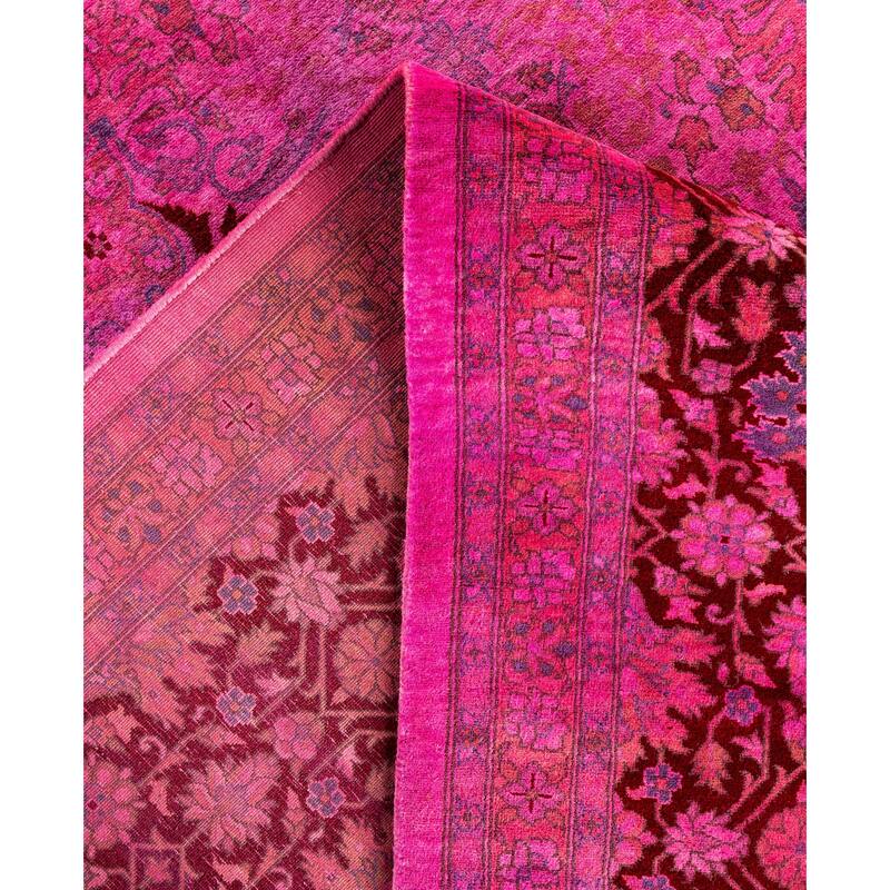 Overdyed One-of-a-Kind Hand-Knotted Area Rug - Pink - 9' 1" x 18' 10"