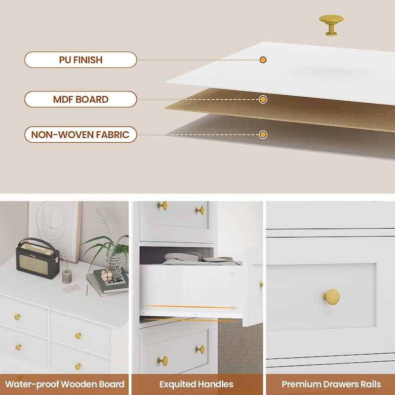 8 Drawers Tall Dresser for Bedroom 55.1H Tall Dressers Chest of Drawers