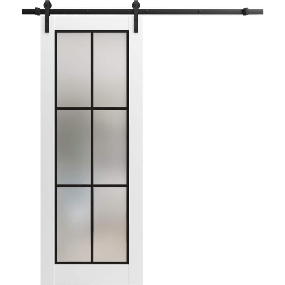 Sturdy Barn Door 18 x 80 Planum 2122 White Silk 6.6FT