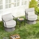 preview thumbnail 2 of 23, Spruce & Spring Patio Fruniture Outdoor Swivel Chair and Side Table