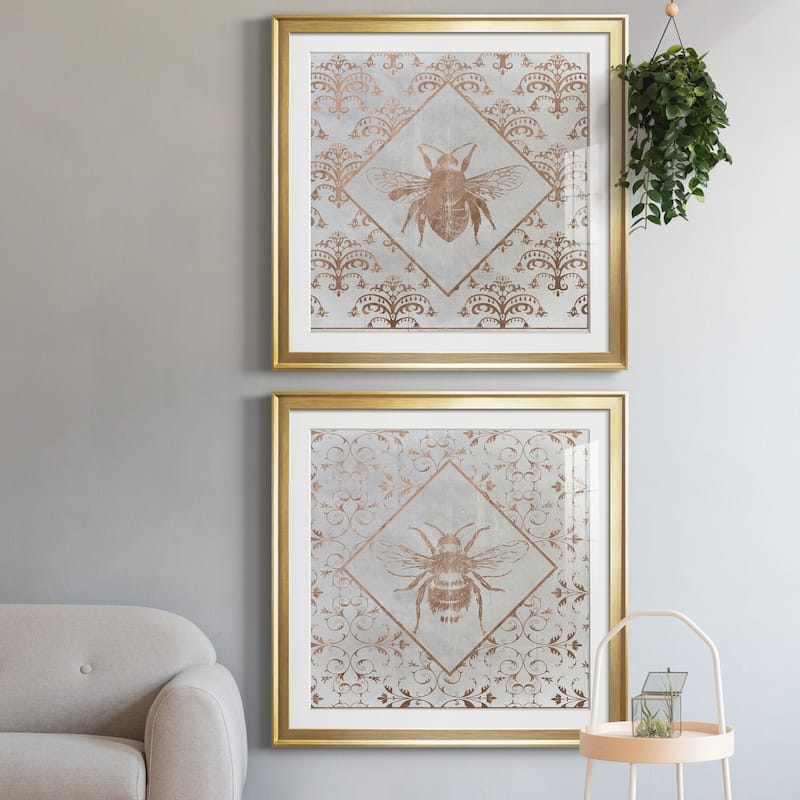 Bee Distressed I Premium Framed Print - Ready to Hang