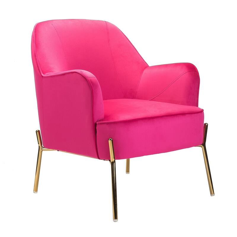 Barbara Modern Velvet Accent Chair for Bedroom with Metal Legs by HULALA HOME
