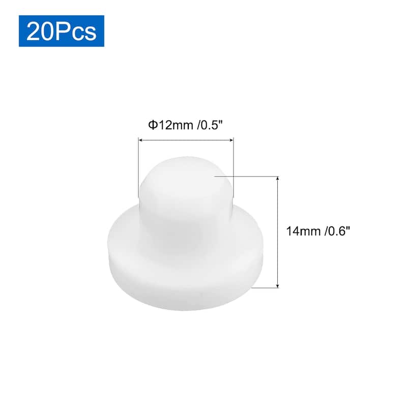 20PCS Silicone Plugs, Salt Shakers Solid Sealing Stopper, White - 12mm