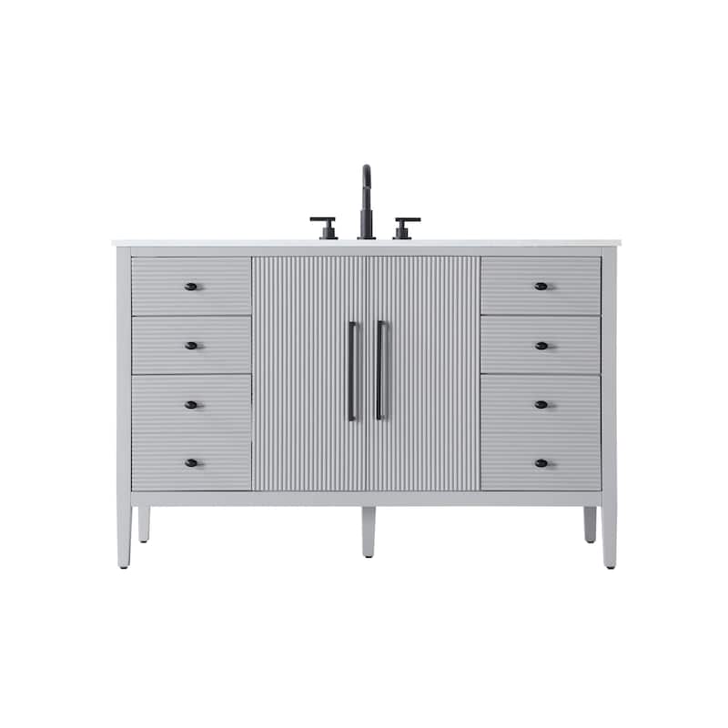 Elegant Lighting VF29654 Blakely 54" Free Standing Single Basin Vanity - Gray