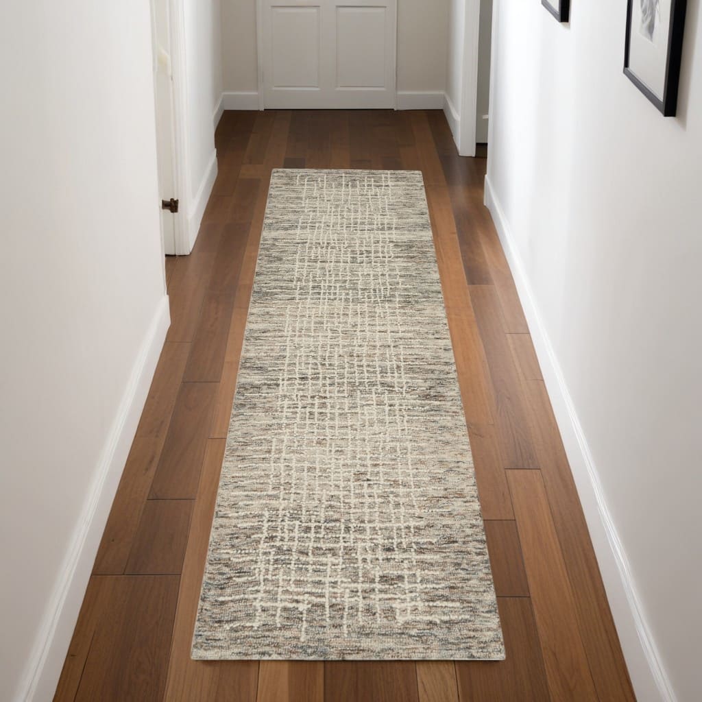 Farig Power Loomed Abstract Modern Soft Area Rug By HomeRoots - 90' X '27' X '0.5