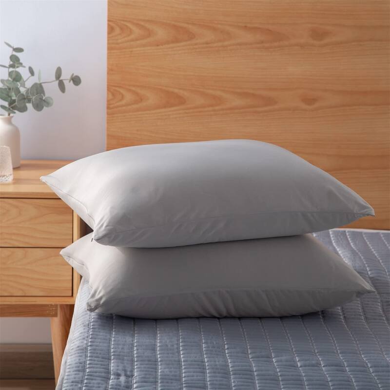 KASENTEX Soft Silky Zipper Cooling Pillow Case - Set of 2 Breathable Pillowcases for Hair and Skin