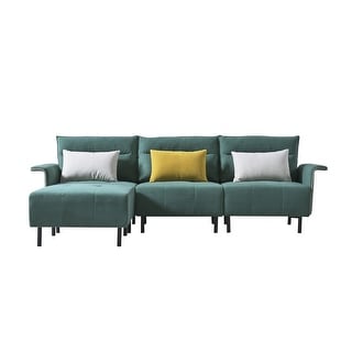 Modern Style L-Shaped Sectional Sofa with Removable Ottoman