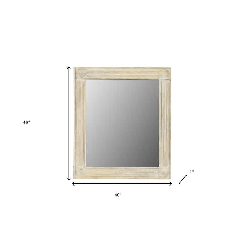 HomeRoots 40" White Solid Wood Framed Accent Mirror