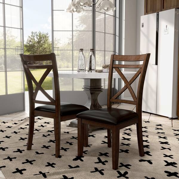 Paiz Traditional Cross Back Wood Dining Chairs (Set of 2) by Furniture