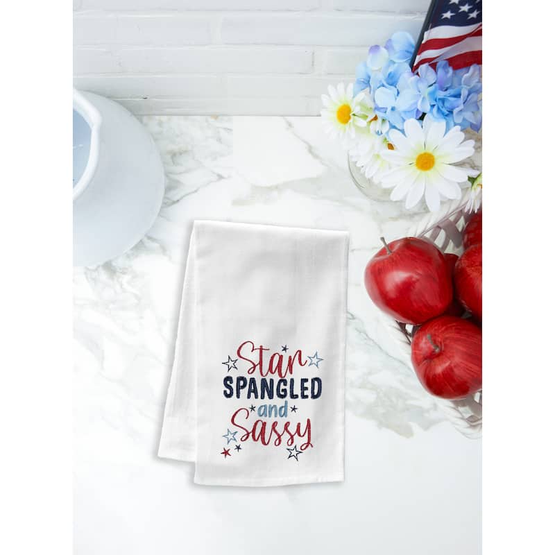 Star Spangled And Sassy 4th of July Kitchen Towel Patriotic Dishtowel Decoration
