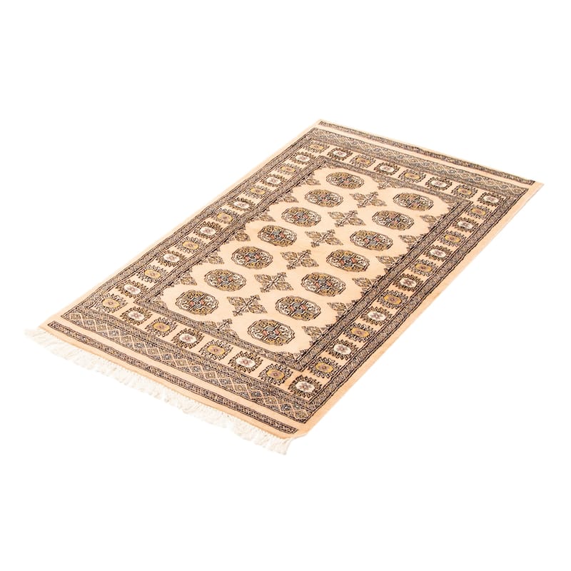 ECARPETGALLERY Hand-knotted Peshawar Bokhara Beige Wool Rug - 3'1 x 5'5