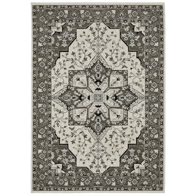 Style Haven Cádiz Star Medallion Ivory/Grey Area Rug