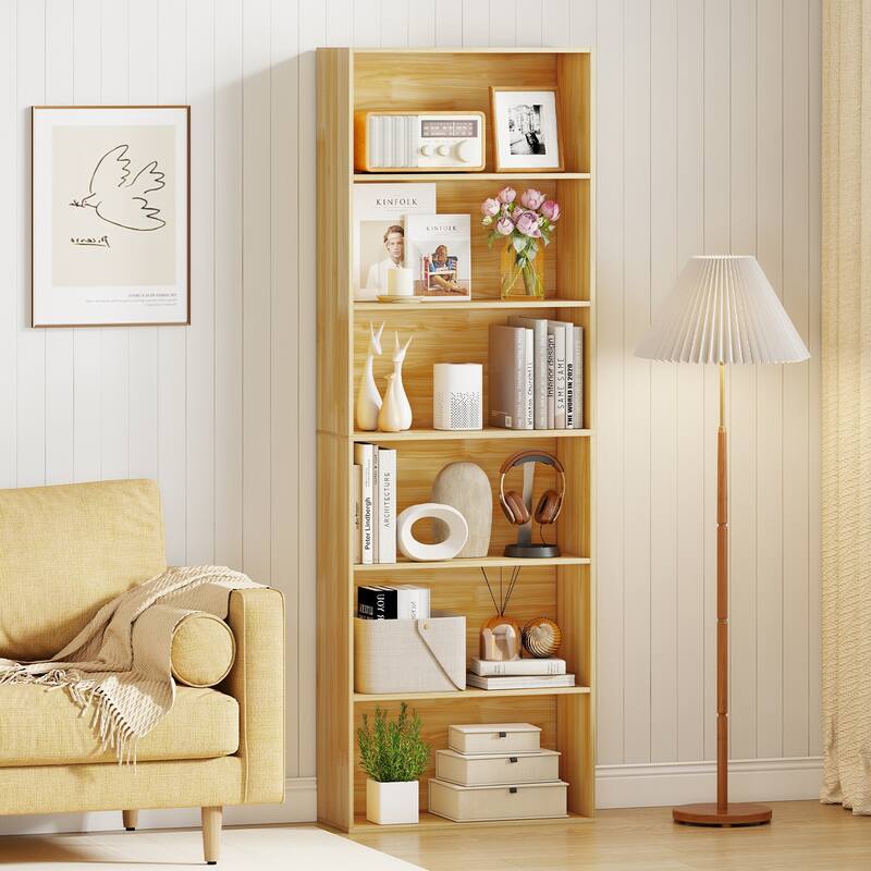 Gymax 2PCS 6-Tier Bookshelf w/Open Shelves Anti-Tipping Kits for