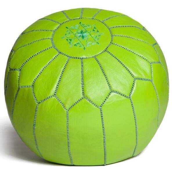 Shop Handmade Leather Pouf Ottoman Morocco On Sale Overstock 10234844