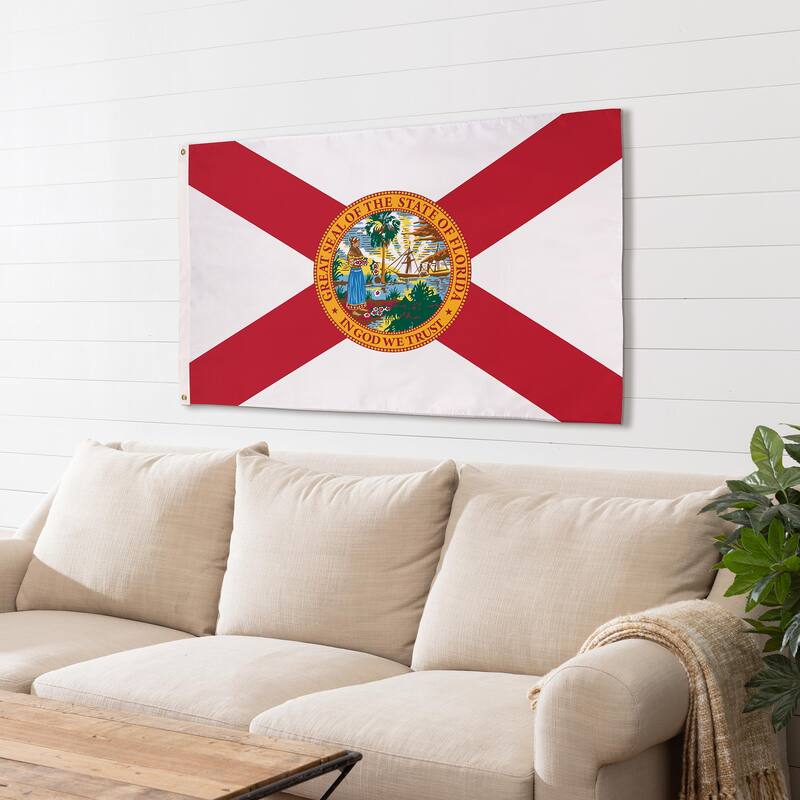 State of Florida Double Sided Estate Flag w/ 2 Grommets, 3'x5'